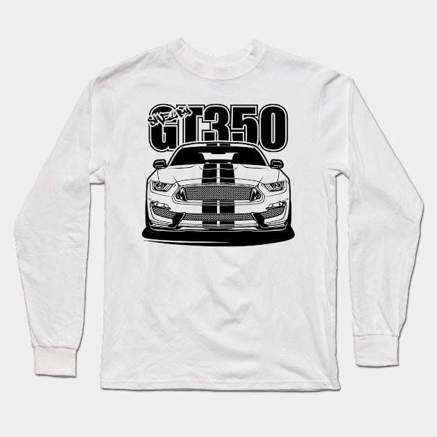 Shelby GT350 - Black Print Long Sleeve T-Shirt by WINdesign